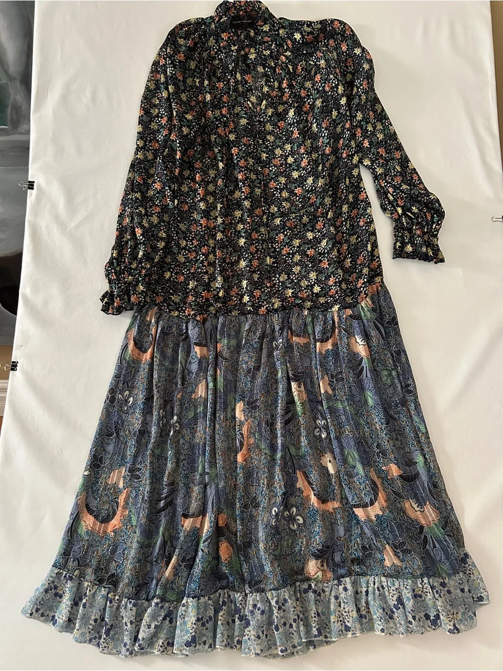 Floral Print Maxi Dress - Black & Blue - Picture 2 of 6
